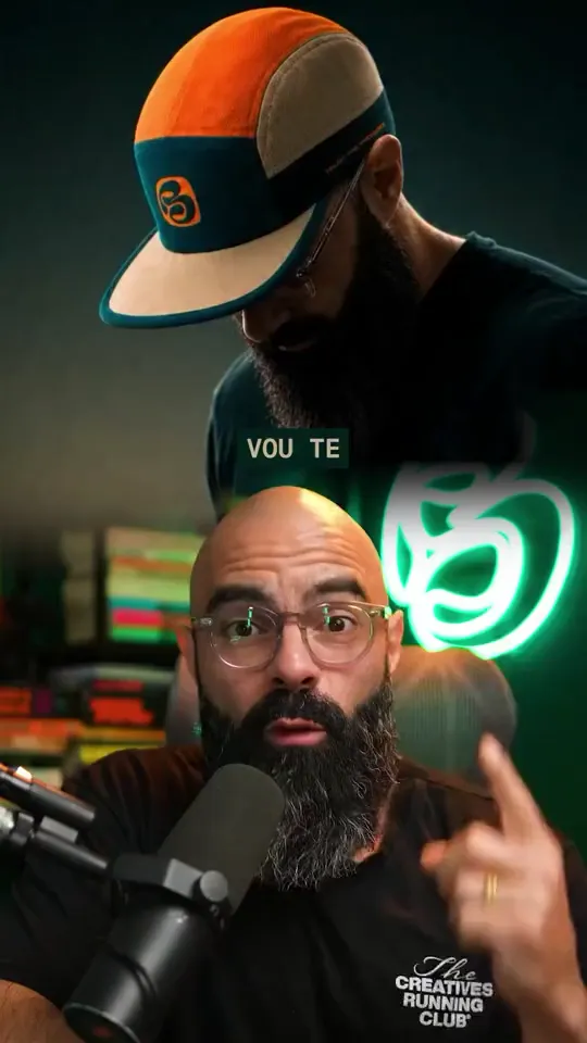 Leo Becker in the studio wearing an LBK cap, looping animation